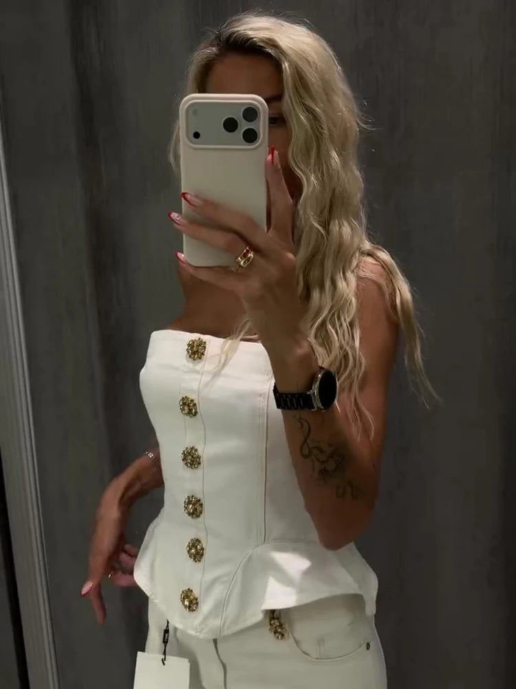 Waist  2026 Summer Lady Solid Bustier
