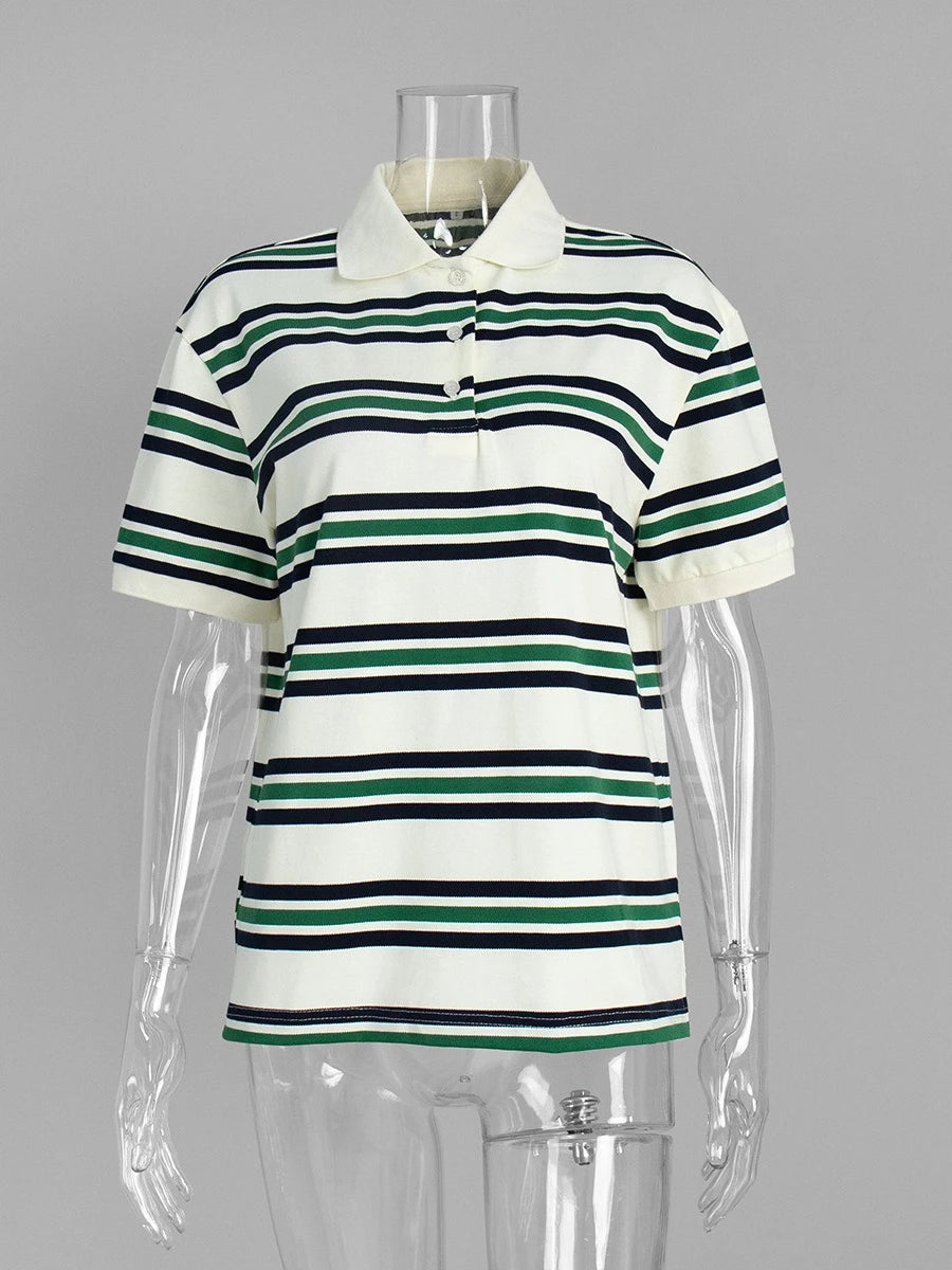 Retro Polo T-Shirt — Summer Top — Women