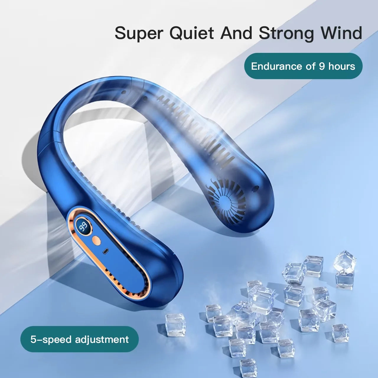 Fan Long Battery Neck Portable, Mini Summer Sport Fan