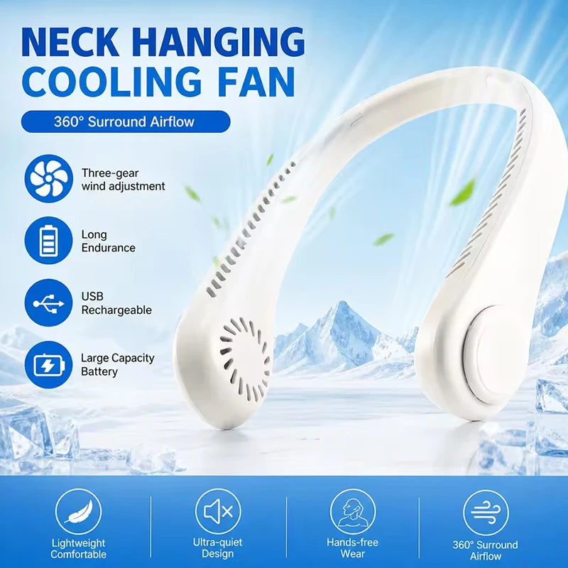 Fan Long Battery Neck Portable, Mini Summer Sport Fan