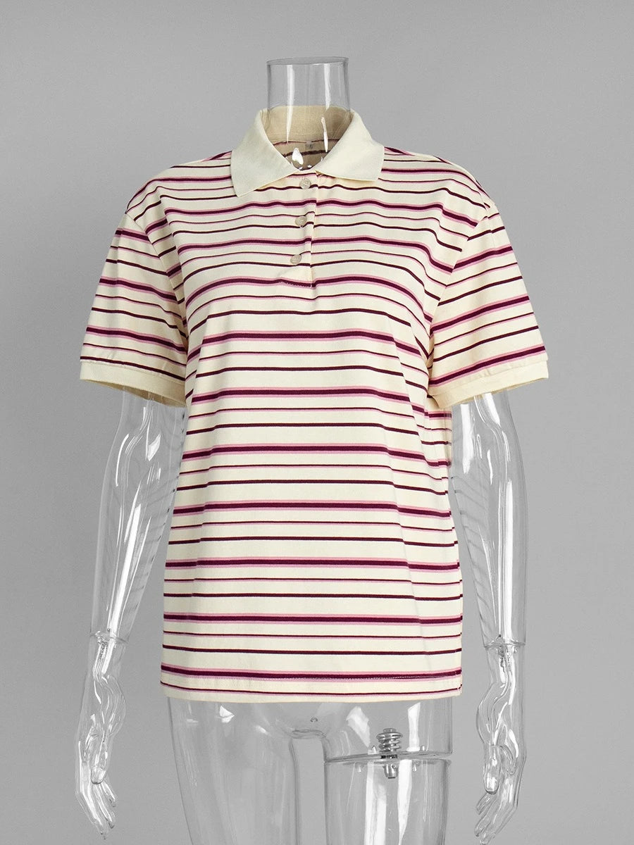 Retro Polo T-Shirt — Summer Top — Women