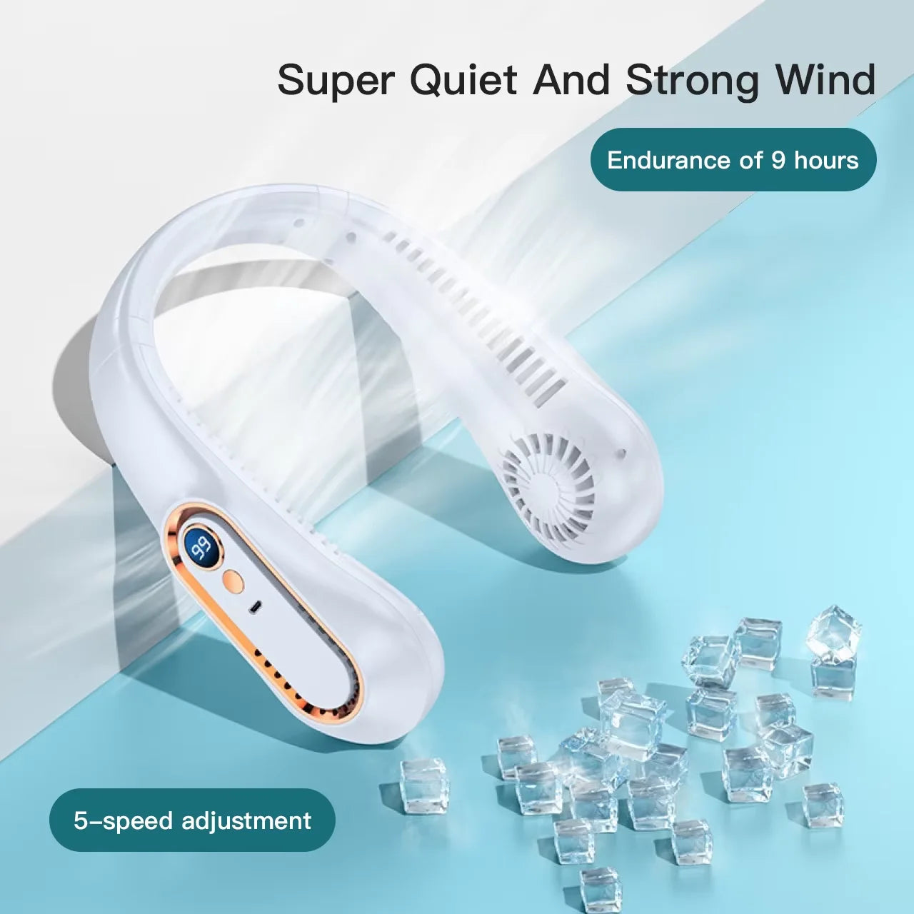 Fan Long Battery Neck Portable, Mini Summer Sport Fan