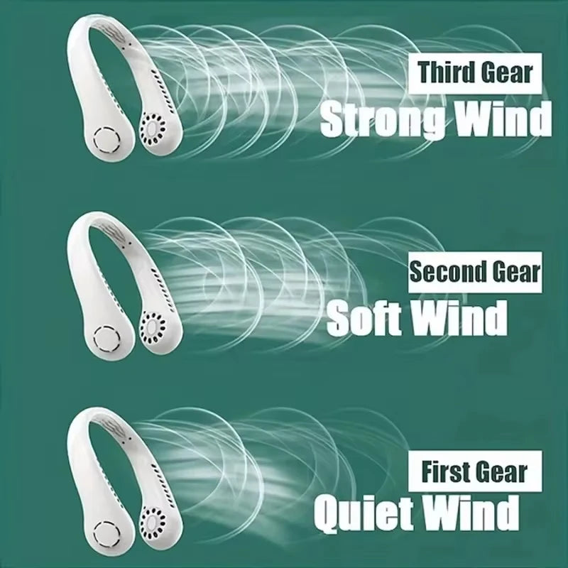 Fan Long Battery Neck Portable, Mini Summer Sport Fan