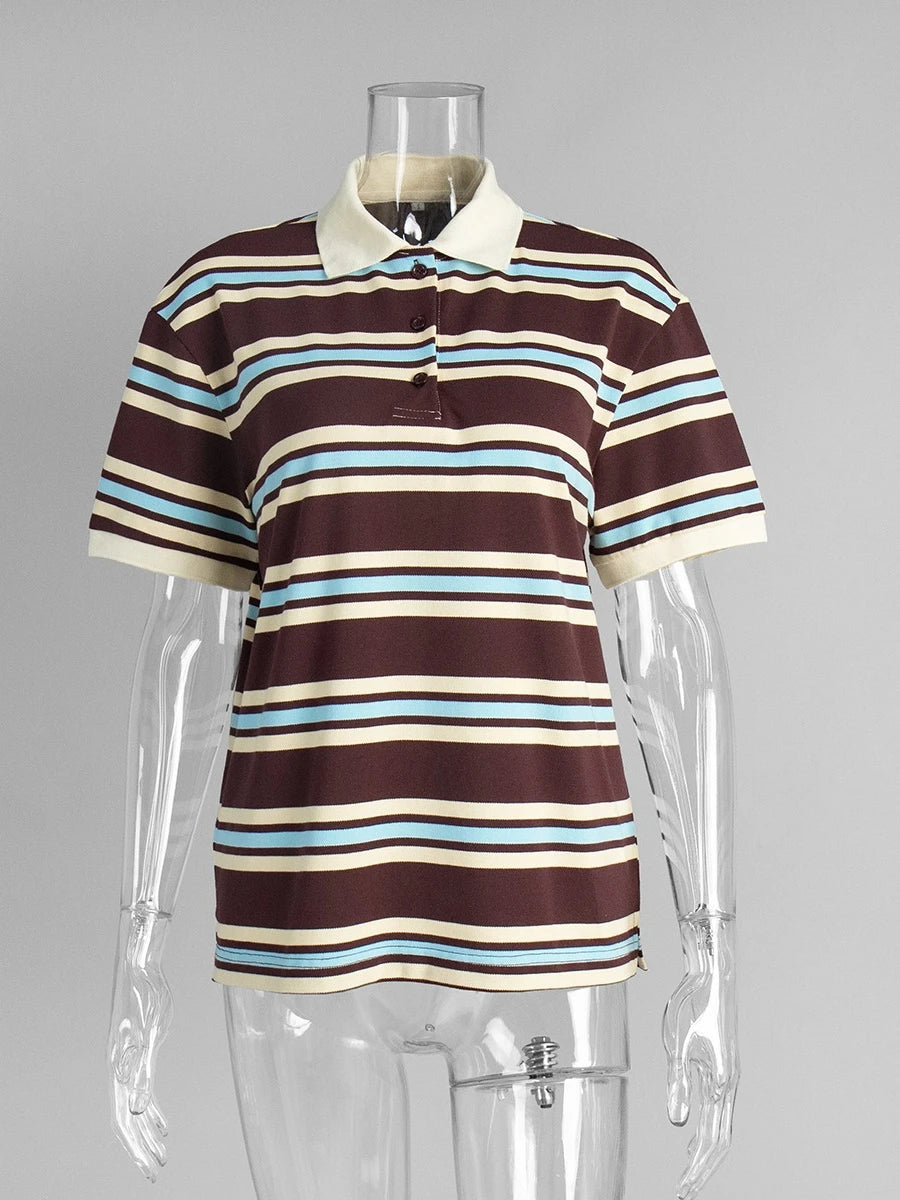 Retro Polo T-Shirt — Summer Top — Women