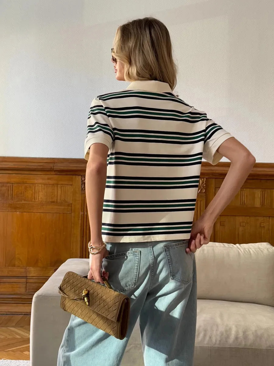 Retro Polo T-Shirt — Summer Top — Women
