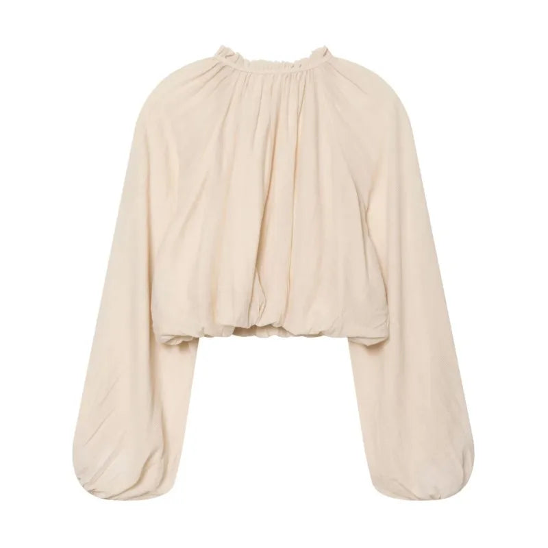 HipSeam Women's Pleated Skirts Sets New 2026 Spring Summer  Simple Lace Long Sleeve Top + Midi Waist Skirts Female Outfit