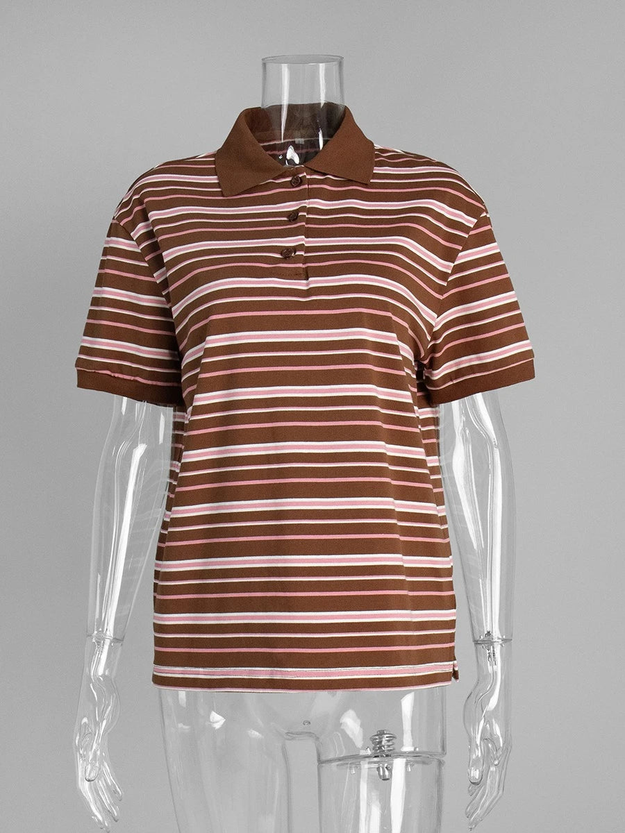 Retro Polo T-Shirt — Summer Top — Women
